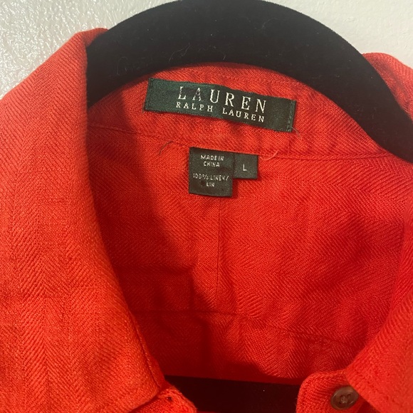 Red Ralph Lauren Button up linen top - Picture 4 of 6
